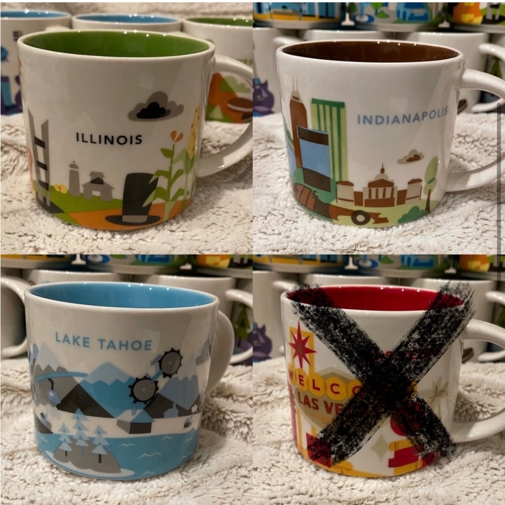 Starbucks “You are Here” 14 oz Mugs - Picture 3 of 6